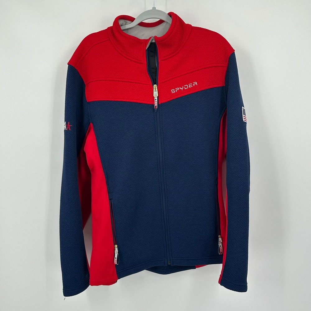 Spyder Eric Haze US Ski Team Full Zip Jacket Mens Sz L Alpine Olympic Streetwear